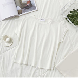 Summer T shirt Women Casual Solid O-Neck Tees Tops Short Sleeve T-shirt Harajuku Female Tshirt