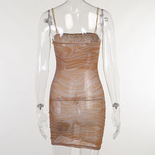 Load image into Gallery viewer, Summer Vintage Print Sexy Mini Dress Women Spaghetti Strap Club Party Bodycon Dresses 2021 Fashion Backless Slim Dinner Dresses