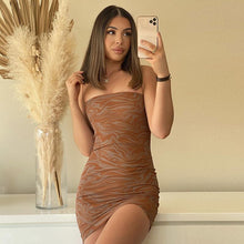 Load image into Gallery viewer, Summer Vintage Print Sexy Mini Dress Women Spaghetti Strap Club Party Bodycon Dresses 2021 Fashion Backless Slim Dinner Dresses
