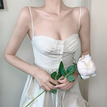 Load image into Gallery viewer, Summer Vintage Strap Dress Women Elegant White Sweet Chic Midi Fairy Dress Female Sexy French Party Night Kawaii Dress 2021 New