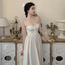 Load image into Gallery viewer, Summer Vintage Strap Dress Women Elegant White Sweet Chic Midi Fairy Dress Female Sexy French Party Night Kawaii Dress 2021 New