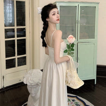 Load image into Gallery viewer, Summer Vintage Strap Dress Women Elegant White Sweet Chic Midi Fairy Dress Female Sexy French Party Night Kawaii Dress 2021 New