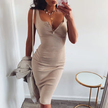 Load image into Gallery viewer, Summer White Knitted Sexy Bodycon Mini Dress Women Sleeveless Halter Backless Casual Tight Off Shoulder Elegant Short Dresses