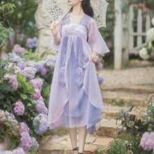 Load image into Gallery viewer, Summer Women Ancient Chinese Style Hanfu Dress Traditional Tang Dynasty Princess Clothes Ladies Embroidery Chiffon Fairy Dresses