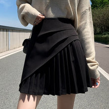 Load image into Gallery viewer, Summer Women Korean Harajuku High Waist Skirt Irregular Folds Skirt Ladies Casual Solid Mini Sweet A-Line Short Skirt Female