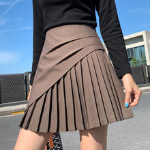 Load image into Gallery viewer, Summer Women Korean Harajuku High Waist Skirt Irregular Folds Skirt Ladies Casual Solid Mini Sweet A-Line Short Skirt Female