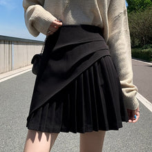 Load image into Gallery viewer, Summer Women Korean Harajuku High Waist Skirt Irregular Folds Skirt Ladies Casual Solid Mini Sweet A-Line Short Skirt Female