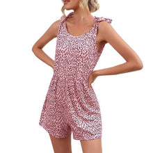 Load image into Gallery viewer, Summer Women Pajamas Set Short Jumpsuit Leopard Pattern Casual Sleepwear Cute Girls Nightgown Loose Fit Loungewear Female