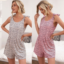 Load image into Gallery viewer, Summer Women Pajamas Set Short Jumpsuit Leopard Pattern Casual Sleepwear Cute Girls Nightgown Loose Fit Loungewear Female