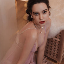 Load image into Gallery viewer, Summer Women Sleepwear Sexy Nightdress Lace-up Bow Beauty Back Sexy Nightgown Gauze Mesh Nightgowns with Panty Lingerie Dress