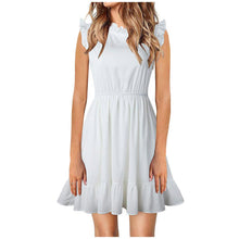 Load image into Gallery viewer, Summer Women Solid O-Neck Ruffles Sleeveless Mini Dress vestidos de mujer casual Summer Clothes for Women платье летнее 2021