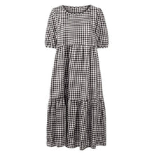 Load image into Gallery viewer, Summer Women&#39;s Dress2021 Fashion Plaid Print Dress O Neck Short Sleeve Plus Size 5XL Loose Casual Female Sundress Robe Femme