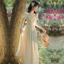 Load image into Gallery viewer, Summer Women&#39;s French Retro Yellow Sweet First Love Dress Waist Was Thin And Temperament Skirt Fairy Super Fairy Forest Dress