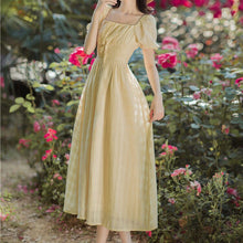 Load image into Gallery viewer, Summer Women&#39;s French Retro Yellow Sweet First Love Dress Waist Was Thin And Temperament Skirt Fairy Super Fairy Forest Dress