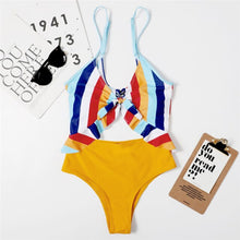 Load image into Gallery viewer, Summer Women&#39;s Swimsuits Beachwear Bathing Suit Swimsuit Sports Tricolor Thin Sling Strapless