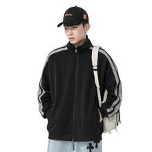 Load image into Gallery viewer, Sweater Men&#39;s Spring and Autumn Solid Color Coat Trend Hong Kong Style Casual Sports Zipper Stand Collar Couple Put on Clothes