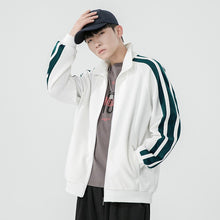 Load image into Gallery viewer, Sweater Men&#39;s Spring and Autumn Solid Color Coat Trend Hong Kong Style Casual Sports Zipper Stand Collar Couple Put on Clothes