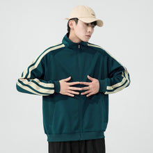 Load image into Gallery viewer, Sweater Men&#39;s Spring and Autumn Solid Color Coat Trend Hong Kong Style Casual Sports Zipper Stand Collar Couple Put on Clothes