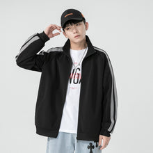 Load image into Gallery viewer, Sweater Men&#39;s Spring and Autumn Solid Color Coat Trend Hong Kong Style Casual Sports Zipper Stand Collar Couple Put on Clothes