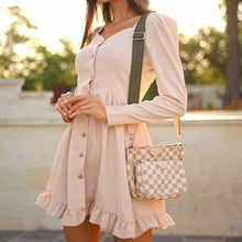 Load image into Gallery viewer, Sweet A-Line Ruffles Mini Dress Women Casual Square Collar Long Sleeve Solid Color Dresses 2021 Spring New Fashion Elegant Dress