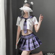 Load image into Gallery viewer, Sweet Cosplay JK Uniform Sexy Anime Lingerie Set Pijamas Women Erotic Short Tops Mini Skirt with Tie Japanese School Costumes
