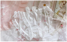 Load image into Gallery viewer, Sweet Cute Lolita Sexy Transparent Bra and Panty Sets Underwear Women Rabbit Lingerie Ruffles Intimates Mesh Tube Top Bras White