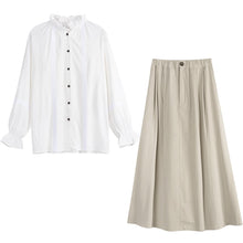 Load image into Gallery viewer, Sweet Elegant Stand Collar Fungus Blouses For Women 2021 Autumn Fashion Single Breasted Long Sleeve Shirts Fairy All-match Tops