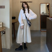 Load image into Gallery viewer, Sweet Elegant Stand Collar Fungus Blouses For Women 2021 Autumn Fashion Single Breasted Long Sleeve Shirts Fairy All-match Tops