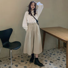 Load image into Gallery viewer, Sweet Elegant Stand Collar Fungus Blouses For Women 2021 Autumn Fashion Single Breasted Long Sleeve Shirts Fairy All-match Tops