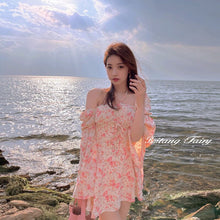 Load image into Gallery viewer, Sweet Floral Dress Women Elegant Chic Sexy Designer Party Mini Dress Female Casual Outdoor Beach Print Kawaii Dress Summer 2021