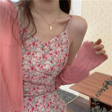 Load image into Gallery viewer, Sweet Floral Dress Women Elegant Strap Party Long Kawaii Dress Female French Sexy High Street Beach Summer Korean Dress 2021 New