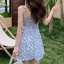 Load image into Gallery viewer, Sweet Floral Print Dresses Women Square Collar Boho Sleeveless Spaghetti Strap Casual Fashion Chiffon Vestidos Summer 2021 Robe