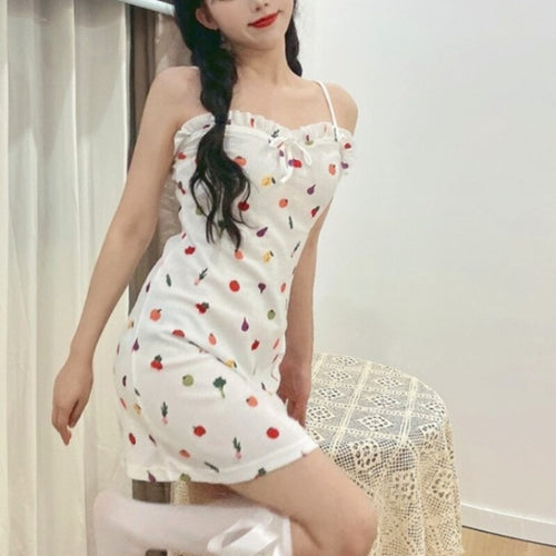 Sweet Floral Print Strap Dress Women Elegant Kawali Bow Sexy Party cute Dress Female Beach Summer Outdoor Cute Dress 2021 New
