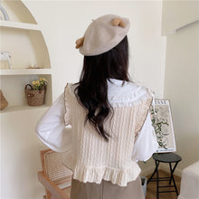 Load image into Gallery viewer, Sweet Fresh Peter Pan Collar Tops Long Sleeve Elegant Cute Lace Shirts Women Single Breasted Flower Blouses Spring Mori Girl