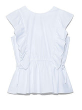Load image into Gallery viewer, Sweet Japan Style Ruffles Blouse Women O Neck Lace-up Flying Sleeve Shirts Women Simple Office Ladies Elegant Blusas Femme