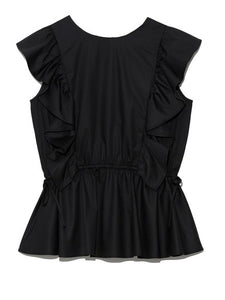 Sweet Japan Style Ruffles Blouse Women O Neck Lace-up Flying Sleeve Shirts Women Simple Office Ladies Elegant Blusas Femme