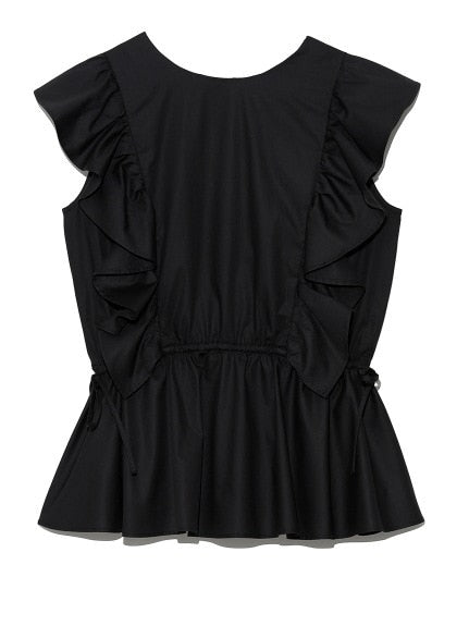 Sweet Japan Style Ruffles Blouse Women O Neck Lace-up Flying Sleeve Shirts Women Simple Office Ladies Elegant Blusas Femme