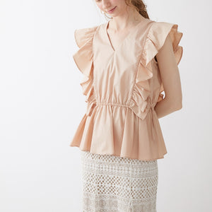 Sweet Japan Style Ruffles Blouse Women O Neck Lace-up Flying Sleeve Shirts Women Simple Office Ladies Elegant Blusas Femme