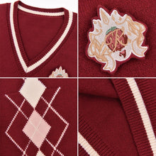 Load image into Gallery viewer, Sweet Japanese Fresh Spring Knitted Vests Women 2022 V-neck Sleeveless Cute Red Waistcoats Soft All Match Kawaii Tank Tops