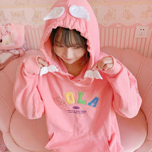 Load image into Gallery viewer, Sweet Kawaii Hoodies Spring Woman 2022 New Cute Pink Hoodie Casual Loose Pockets Letter Hooded Sweatshirt Fresh Mori Girls