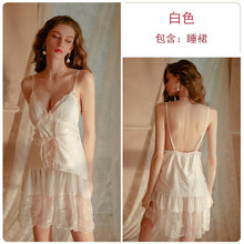 Load image into Gallery viewer, Sweet Lolita Princess Uniform Sexy Mesh Suspender Sleepdress Women Kawaii Maid Cosplay Costumes Temptation Sleepwear Pajamas