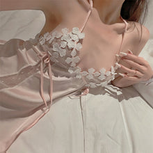 Load image into Gallery viewer, Sweet Nightgowns Sexy Silk Sleepwear Mesh Lace Halter Sleep Tops Ice Silk Suspender Nightdress Temptation Women Nightwear