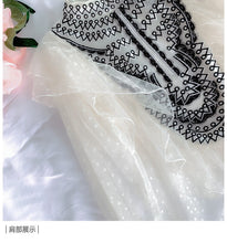 Load image into Gallery viewer, Sweet Patchwork Bowknot Denim Shirts For Women Summer Peter Pan Collar Short Sleeve Slim Casual Blouse Female Fashion New 2021