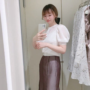 Sweet Puff Sleeve Japan Style Knitted Cardigan O-neck Single Breasted Slim Women Tops 2022 Chic Elegant Ol Cardgians with Camis