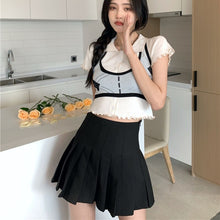 Load image into Gallery viewer, Sweet Soft Girl Lolita Outfit Japanese Korean Sexy Three-Piece Set Vacation Suits Woman Knitted Tops Y2k High Waist Mini Skirts