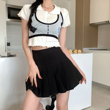 Load image into Gallery viewer, Sweet Soft Girl Lolita Outfit Japanese Korean Sexy Three-Piece Set Vacation Suits Woman Knitted Tops Y2k High Waist Mini Skirts