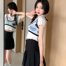 Load image into Gallery viewer, Sweet Soft Girl Lolita Outfit Japanese Korean Sexy Three-Piece Set Vacation Suits Woman Knitted Tops Y2k High Waist Mini Skirts