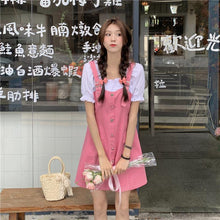Load image into Gallery viewer, Sweet Summer Dress 2021 Pink Fake Two Pieces Casual Vintage Dress  A-line Dress