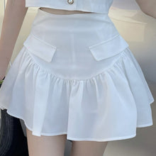 Load image into Gallery viewer, Sweet Two Piece Sets Women French Bow Single Breasted Top + All-match Pleated Skirt Suits Ensembles Femme Conjuntos De Vestido