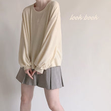 Load image into Gallery viewer, Sweet YellowT-shirts Cute Letter Spring New Embroidery Soft Tops O-neck Lantern Long Sleeve Tees Loose 2022 Mori Girls